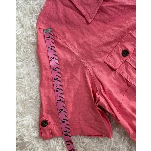 Appleseed’s Women's Size 14 Petite Pink Linen Button Up Shirt Dress  #0513 - Picture 14 of 14